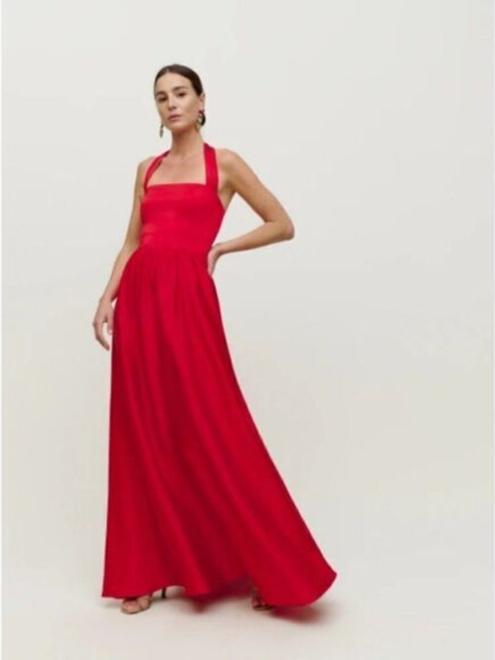 Reformation Red Halter Maxi Dress